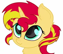 Size: 4450x3800 | Tagged: safe, artist:starstridepony, derpibooru import, sunset shimmer, pony, unicorn, chest fluff, cute, ear fluff, legitimately amazing mspaint, ms paint, shimmerbetes, simple background, white background