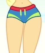 Size: 154x182 | Tagged: safe, derpibooru import, screencap, applejack, equestria girls, equestria girls series, lost and found, belly button, clothes, cropped, hips, legs, pictures of legs, solo, swimsuit, thigh gap