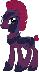 Size: 1858x3408 | Tagged: safe, artist:red4567, derpibooru import, fizzlepop berrytwist, tempest shadow, pony, unicorn, my little pony: the movie, alternate hairstyle, alternate universe, armor, broken horn, eye scar, female, guard, mare, reformed, royal guard, scar, scar on the wrong side, short tail, show accurate, simple background, solo, tempest becomes a royal guard, transparent background, vector