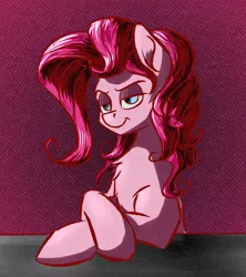 Size: 3132x3528 | Tagged: safe, artist:akweer, derpibooru import, pinkie pie, earth pony, pony, female, lidded eyes, mare, pinkamena diane pie, smiling, solo