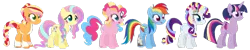 Size: 1024x205 | Tagged: safe, artist:leanne264, derpibooru import, applejack, fluttershy, pinkie pie, rainbow dash, rarity, twilight sparkle, twilight sparkle (alicorn), alicorn, earth pony, pegasus, pony, unicorn, mane six, older, rainbow power, simple background, socks (coat marking), transparent background