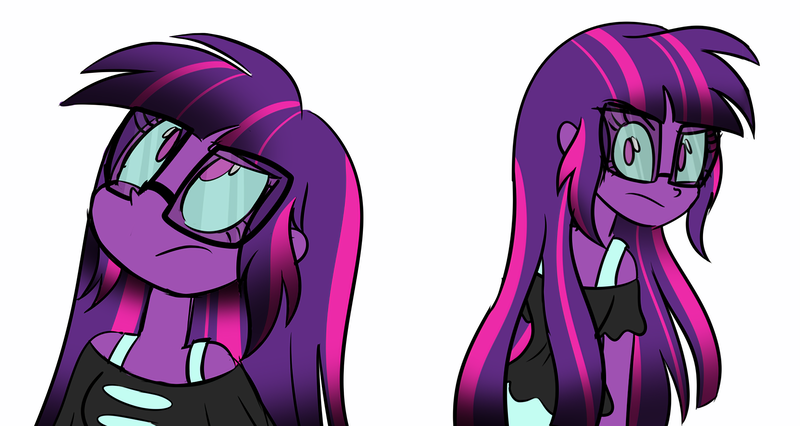 Size: 3449x1836 | Tagged: safe, artist:wubcakeva, derpibooru import, edit, sci-twi, twilight sparkle, equestria girls, causal midnight sparkle, glasses, midnight sparkle