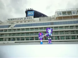 Size: 4608x3456 | Tagged: safe, derpibooru import, rarity, twilight sparkle, equestria girls, cruise ship, doll, equestria girls minis, irl, photo, singapore, toy