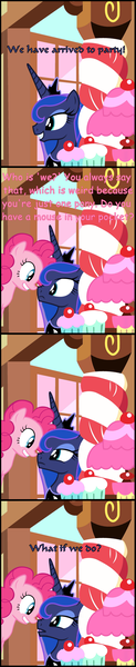 Size: 692x3382 | Tagged: artist:totallynotabronyfim, comic, derpibooru import, pinkie pie, princess luna, royal we, safe, sugarcube corner