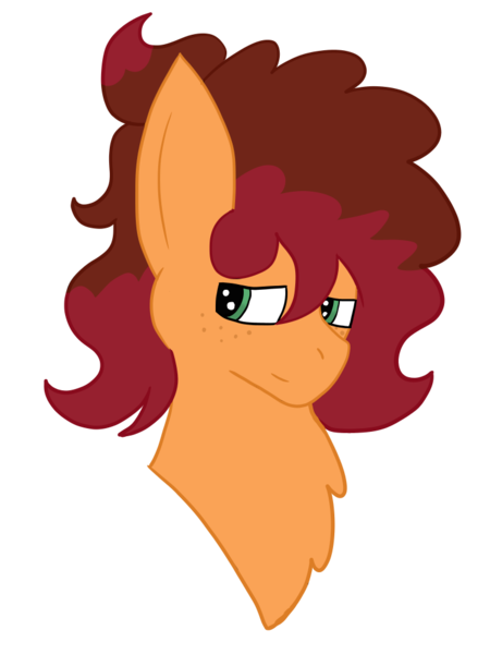 Size: 750x1000 | Tagged: safe, artist:insanity-w0lf, derpibooru import, oc, oc:raspberry cobbler, unofficial characters only, earth pony, pony, bust, freckles, male, offspring, parent:cheese sandwich, parent:pinkie pie, parents:cheesepie, sideways glance, simple background, solo, stallion, transparent background