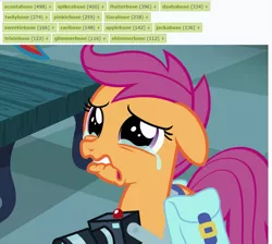 Size: 859x768 | Tagged: abuse, crying, derpibooru, derpibooru import, edit, edited screencap, lip bite, meta, parental glideance, sad, safe, scootaloo, screencap, tag census, tags