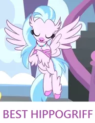 Size: 334x431 | Tagged: classical hippogriff, derpibooru import, eyes closed, hippogriff, jewelry, necklace, safe, school daze, screencap, silverstream