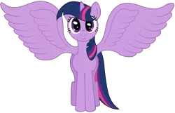 Size: 3405x2187 | Tagged: safe, artist:mfg637, derpibooru import, twilight sparkle, twilight sparkle (alicorn), alicorn, pony, .svg available, front view, large wings, looking at you, simple background, solo, spread wings, svg, transparent background, vector, wings
