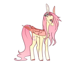 Size: 2000x1650 | Tagged: safe, artist:skimea, derpibooru import, fluttershy, pony, alternate design, colored wings, simple background, solo, transparent background