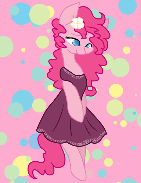 Size: 3000x3900 | Tagged: safe, artist:hippykat13, artist:moonhunterofficial, derpibooru import, edit, pinkie pie, pony, art theft, bipedal, clothes, dress, high res, solo, trace