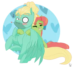 Size: 1024x950 | Tagged: safe, artist:poowndraww, derpibooru import, tree hugger, zephyr breeze, earth pony, pegasus, pony, female, hug, male, mare, shipping, simple background, stallion, straight, transparent background, zephyrhugger