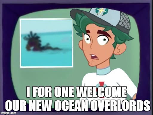 Size: 512x384 | Tagged: safe, derpibooru import, edit, edited screencap, screencap, timber spruce, equestria girls, equestria girls series, unsolved selfie mysteries, beach, floaty, i for one welcome our new overlords, image macro, kent brockman, lifeguard timber, male, meme, the simpsons