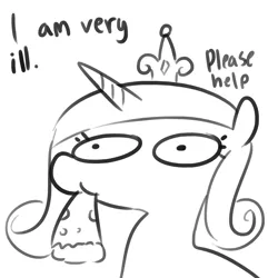 Size: 1650x1650 | Tagged: safe, artist:tjpones, derpibooru import, princess cadance, alicorn, pony, bust, crown, dialogue, female, food, grayscale, jewelry, lactose intolerant, majestic as fuck, mare, meat, monochrome, mouth hold, peetzer, pepperoni, pepperoni pizza, pizza, regalia, simple background, sketch, solo, this will end in diarrhea, this will end in farts, this will end in tears, white background