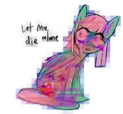 Size: 750x700 | Tagged: grimdark, artist:chalnsaw, derpibooru import, oc, unofficial characters only, pegasus, pony, crying, psychedelic, simple background, sitting, solo, transparent background