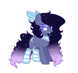 Size: 1024x966 | Tagged: safe, artist:kimyowolf, derpibooru import, oc, oc:lunae, unofficial characters only, earth pony, pony, bow, choker, clothes, female, hair bow, mare, simple background, socks, solo, striped socks, transparent background