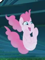 Size: 298x392 | Tagged: cannonball, cropped, derpibooru import, my little pony: the movie, my little pony: the movie adaptation, pinkie pie, safe, screencap, solo, spoiler:my little pony movie adaptation
