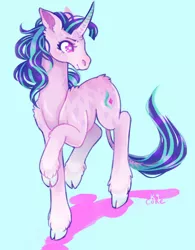 Size: 2500x3200 | Tagged: safe, artist:k9core, derpibooru import, starlight glimmer, classical unicorn, pony, unicorn, cloven hooves, female, leonine tail, mare, solo, unshorn fetlocks