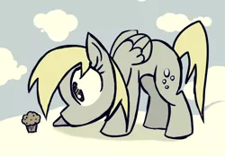 Size: 600x417 | Tagged: safe, artist:undead-niklos, derpibooru import, derpy hooves, pegasus, pony, food, muffin, solo