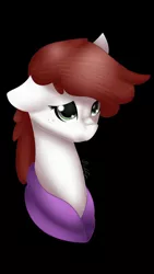 Size: 640x1136 | Tagged: safe, artist:midfire, derpibooru import, oc, oc:graph travel, unofficial characters only, pegasus, pony, black background, clothes, cute, dark background, female, freckles, head, mare, sad, shading, simple background, solo