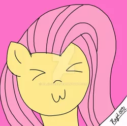 Size: 900x893 | Tagged: artist:rajih0092, derpibooru import, fluttershy, safe, solo, watermark