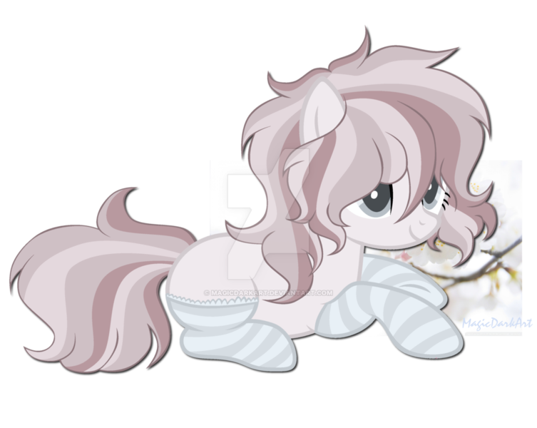 Size: 1024x816 | Tagged: safe, artist:magicdarkart, derpibooru import, oc, unofficial characters only, earth pony, pony, clothes, female, mare, prone, simple background, socks, solo, striped socks, transparent background, watermark