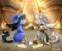 Size: 1024x846 | Tagged: artist:fallingstardusk, derpibooru import, draenei, duo, oc, safe, warcraft, world of warcraft