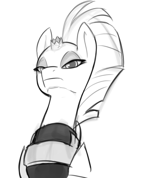 Size: 768x944 | Tagged: artist:mickeymonster, bust, derpibooru import, grayscale, monochrome, my little pony: the movie, portrait, safe, solo, tempest shadow