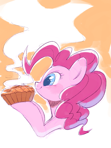 Size: 960x1280 | Tagged: safe, artist:30clock, derpibooru import, pinkie pie, earth pony, pony, female, food, mare, pi day, pie, solo