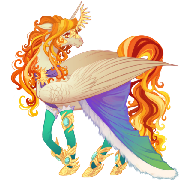 Size: 670x670 | Tagged: safe, artist:sitaart, derpibooru import, oc, oc:queen illiana, unofficial characters only, alicorn, pony, ponyfinder, clothes, dungeons and dragons, female, jewel, jewelry, mare, multicolored hair, orange eyes, pathfinder, pen and paper rpg, royalty, rpg, simple background, solo, transparent background, white fur, wings