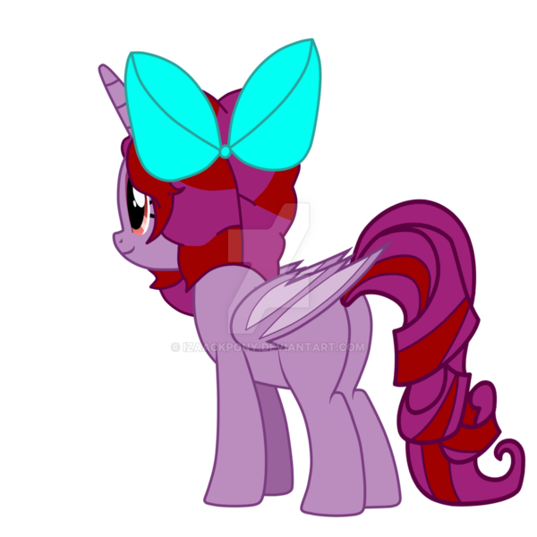 Size: 1024x1024 | Tagged: safe, artist:izaackpony, derpibooru import, oc, oc:isabel, oc:izaack, alicorn, bat pony, bat pony alicorn, pony, bow, female, hair bow, mare, simple background, solo, transparent background, watermark