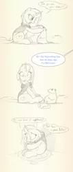 Size: 1200x2814 | Tagged: safe, artist:sherwoodwhisper, derpibooru import, oc, oc:eri, groundhog, pony, unicorn, cape, clothes, comic, dialogue, female, groundhog day, mare