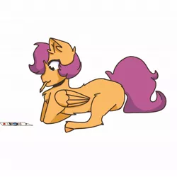 Size: 1010x1010 | Tagged: safe, artist:zaamus, derpibooru import, scootaloo, oc, oc:ponytale scootaloo, unofficial characters only, comic:ponytale, solo