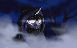 Size: 3304x2080 | Tagged: safe, artist:not-ordinary-pony, derpibooru import, rarity, pony, batman the animated series, batman: mask of the phantasm, cloak, clothes, crossover, dc comics, female, hoodie, mare, mask, phantasm, solo