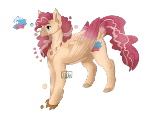 Size: 6000x4770 | Tagged: absurd resolution, artist:lu-le-ma, classical hippogriff, derpibooru import, hippogriff, magical lesbian spawn, my little pony: the movie, oc, oc:princess sugar splash, offspring, parent:pinkie pie, parent:princess skystar, parents:skypie, safe, simple background, solo, transparent background, unofficial characters only