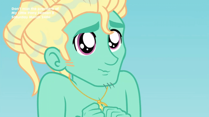 Size: 800x450 | Tagged: safe, derpibooru import, screencap, zephyr breeze, blue crushed, equestria girls, equestria girls series, animated, clothes, cute, partial nudity, puppy dog eyes, solo, topless, zephyr's necklace, zephyrbetes
