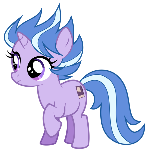 Size: 2000x2066 | Tagged: safe, artist:whalepornoz, derpibooru import, lilymoon, pony, unicorn, ponyville mysteries, female, filly, raised hoof, show accurate, simple background, smiling, solo, transparent background, vector