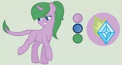 Size: 971x519 | Tagged: safe, artist:princessunicorn123, derpibooru import, oc, oc:fire jewel, unofficial characters only, dracony, hybrid, unicorn, base used, female, green background, interspecies offspring, mare, offspring, parent:rarity, parent:spike, parents:sparity, reference sheet, simple background, solo