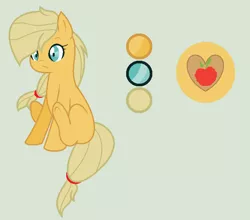 Size: 755x663 | Tagged: safe, artist:princessunicorn123, derpibooru import, oc, oc:apple star, unofficial characters only, earth pony, pony, base used, female, green background, mare, offspring, parent:applejack, parent:caramel, parents:carajack, reference sheet, simple background, solo