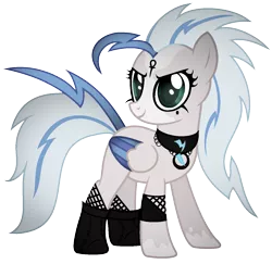 Size: 1344x1308 | Tagged: safe, artist:thecreativeenigma, derpibooru import, oc, unofficial characters only, pegasus, pony, choker, colored wings, female, goth, mare, metallica, multicolored wings, simple background, solo, transparent background