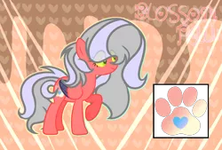 Size: 2816x1900 | Tagged: safe, artist:macaroonburst, derpibooru import, oc, oc:blossom paw, pegasus, pony, colored wings, female, mare, multicolored wings, reference sheet, solo, two toned wings