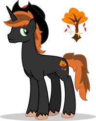 Size: 840x1064 | Tagged: safe, artist:mlp-trailgrazer, derpibooru import, oc, oc:night fall, unofficial characters only, pony, unicorn, cowboy hat, crack ship offspring, hat, male, offspring, parent:applejack, parent:king sombra, parents:sombrajack, simple background, solo, stallion, transparent background, vector