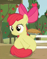 Size: 450x554 | Tagged: suggestive, artist:secretgoombaman12345, derpibooru import, edit, edited screencap, screencap, apple bloom, pony, brotherhooves social, adorabloom, adorafatty, animated, apple blob, belly, big belly, chubby bloom, cute, eating, explicit source, fat, fat edit, food, jiggle, majestic as fuck, messy eating, pie, silly, silly filly, silly pony, squishy, stuffed, stuffing, uncouth, weight gain