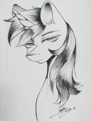 Size: 2448x3264 | Tagged: safe, artist:noey11843, derpibooru import, shining armor, pony, bust, high res, monochrome, portrait, solo, traditional art