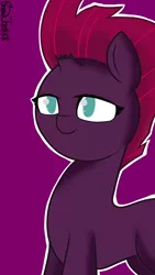 Size: 720x1280 | Tagged: artist:shadowreindeer, cute, derpibooru import, my little pony: the movie, no pupils, purple background, safe, simple background, solo, tempestbetes, tempest shadow