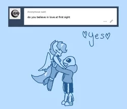 Size: 924x792 | Tagged: safe, artist:synnibear03, derpibooru import, scootaloo, oc, oc:ponytale scootaloo, anthro, comic:ponytale, crossover, crossover shipping, female, male, monochrome, sans (undertale), scootasans, shipping, straight, undertale