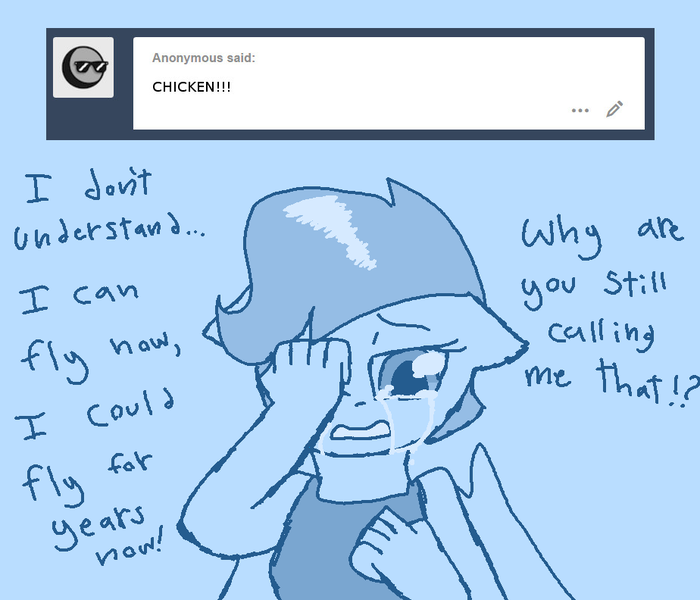 Size: 924x792 | Tagged: abuse, anthro, artist:synnibear03, chicken, comic:ponytale, derpibooru import, monochrome, oc, oc:ponytale scootaloo, scootabuse, scootaloo, scootaloo can fly, scootaloo can't fly, scootasad, semi-grimdark, solo, unofficial characters only