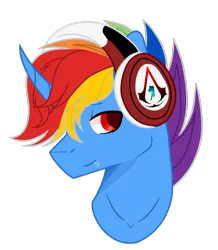 Size: 1024x1174 | Tagged: safe, artist:mintoria, derpibooru import, oc, oc:blazie, pony, unicorn, bust, headphones, male, portrait, simple background, solo, stallion, transparent background