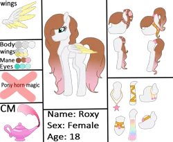 Size: 991x812 | Tagged: safe, artist:cindydreamlight, derpibooru import, oc, oc:roxy, unofficial characters only, pegasus, pony, colored wings, female, mare, multicolored wings, reference sheet, simple background, solo, transparent background, two toned wings
