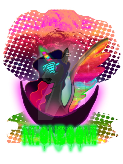 Size: 400x533 | Tagged: alicorn, alicorn oc, artist:candys-killer, derpibooru import, neon pony, oc, oc:princess neon boom, original species, safe, simple background, solo, transparent background, unofficial characters only, watermark