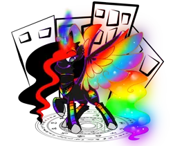 Size: 1200x1011 | Tagged: safe, artist:pheebadohdoh, derpibooru import, oc, oc:princess neon boom, unofficial characters only, alicorn, original species, alicorn oc, converse, neon pony, rainbow hair, raised hoof, shoes, simple background, solo, transparent background